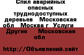 Спил аварийных опасных труднодоступных деревьев - Московская обл., Москва г. Услуги » Другие   . Московская обл.